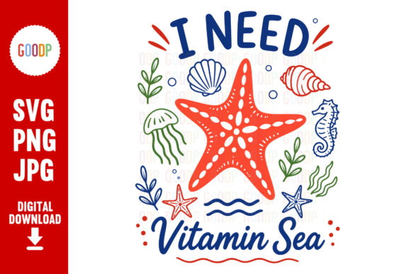 Download I Need Vitamin Sea Starfish SVG - Vitamin sea Collection