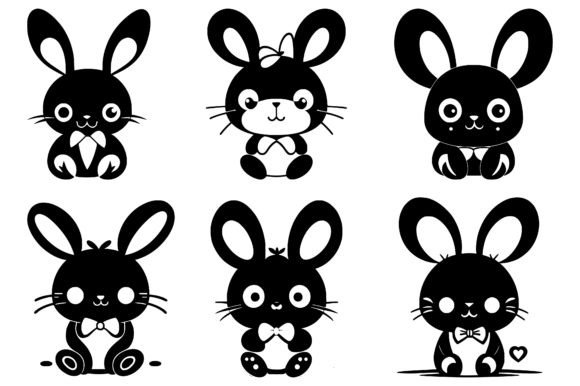 Download Rabbit out Line Vector Illustrations - Out line Collection