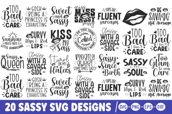 Download Sassy SVG Bundle, Snarky Sayings SVG - Premium Resources