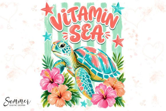 Download Vitamin Sea Funny Sea Turtle Summer PNG - Vitamin sea Collection